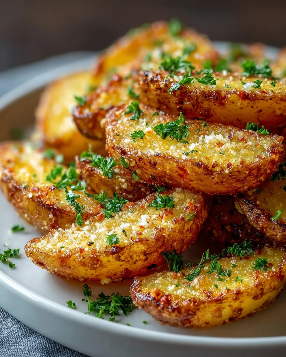 Knusprige Knoblauch Parmesan Kartoffelspalten für Genießer