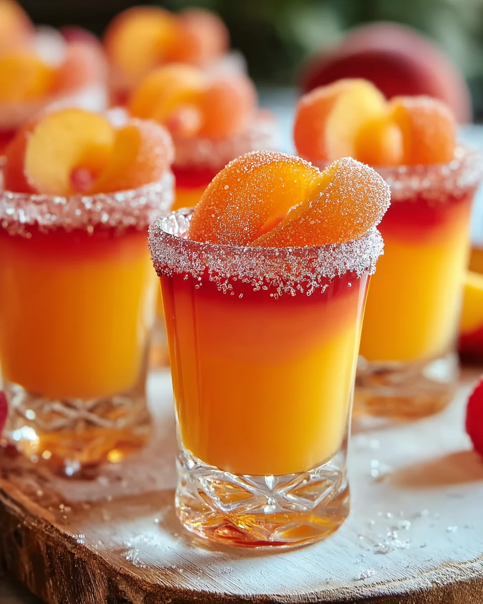 Erfrischende Peach Ring Pop Shots – Fruchtiger Genuss ohne Alkohol!