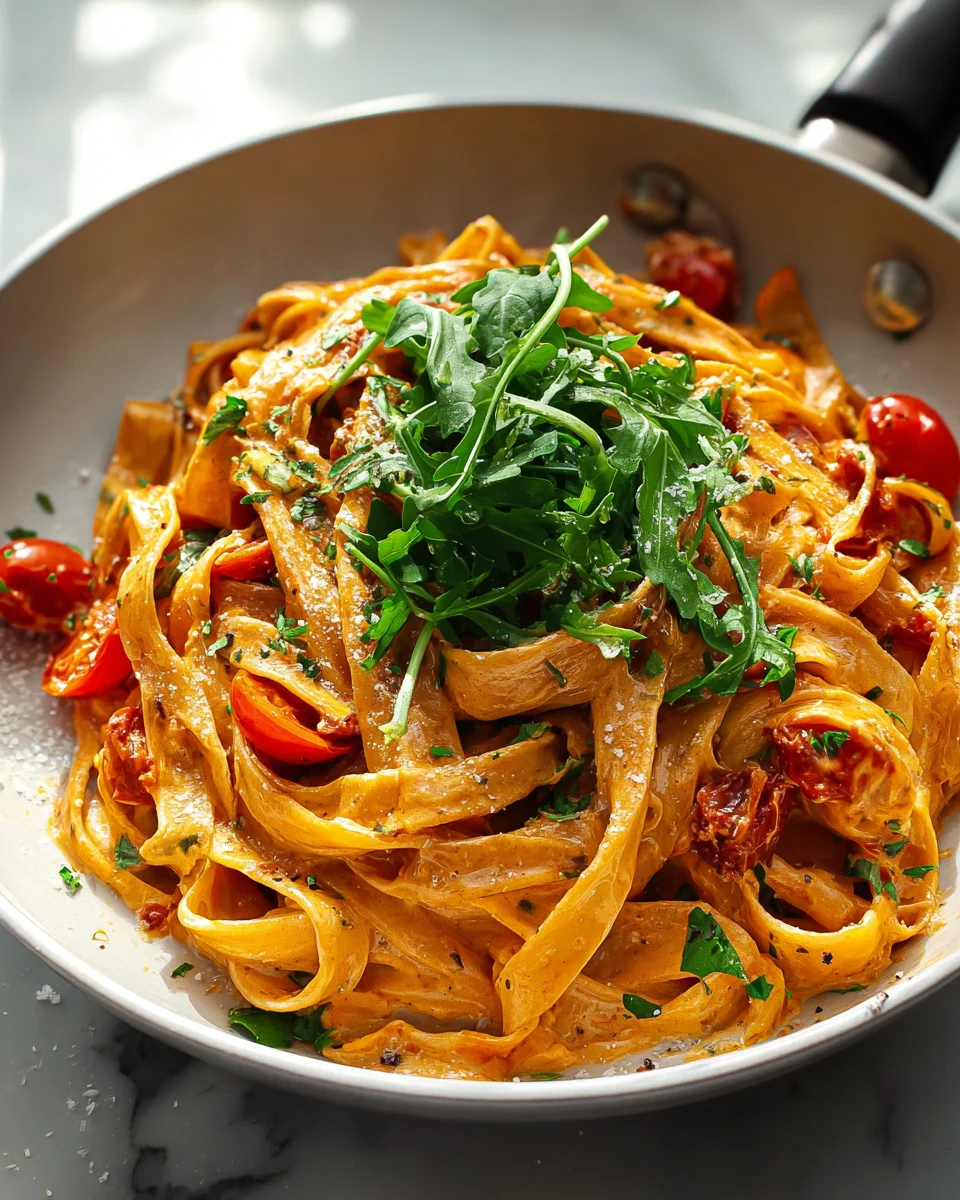 Cremige vegane Pasta mit getrockneten Tomaten Rezept