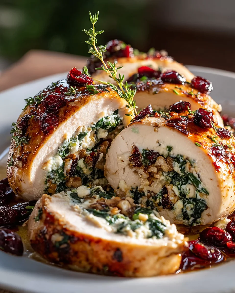 Spinat-Cranberry gefüllte Hähnchenbrust - Köstliches Rezept!