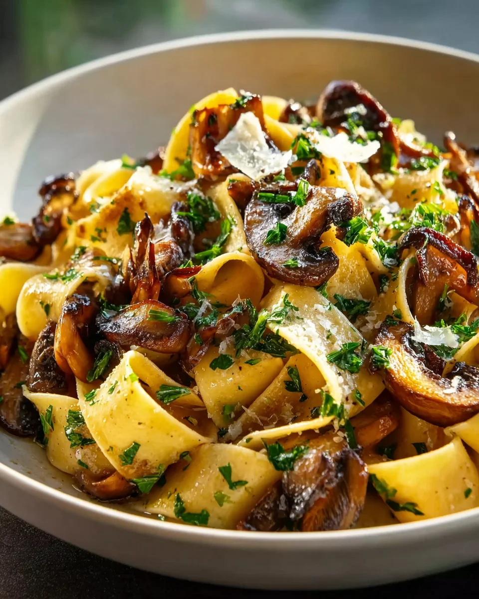 Knoblauchbutter-Pilz-Pappardelle: Ein Genuss für Feinschmecker!