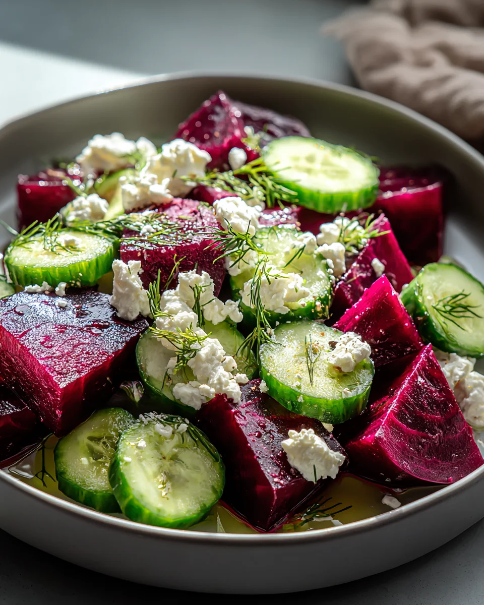 Bunter Rote-Bete-Salat mit Feta und Gurken genießen!