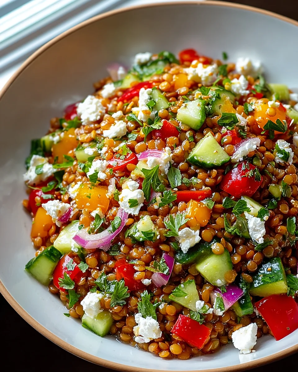 Orientalischer Rote Linsensalat mit Feta – Lecker & Gesund!
