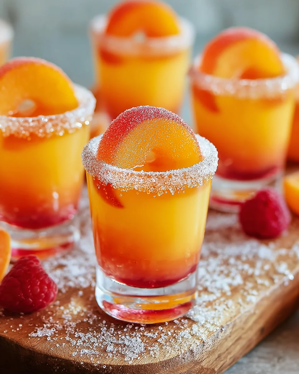 Erfrischende Peach Ring Pop Shots – Fruchtiger Genuss ohne Alkohol!