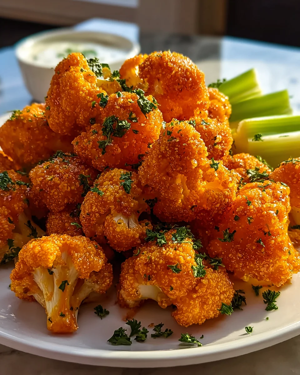 Crispy Buffalo Cauliflower Bites: Knusprige Blumenkohl-Häppchen