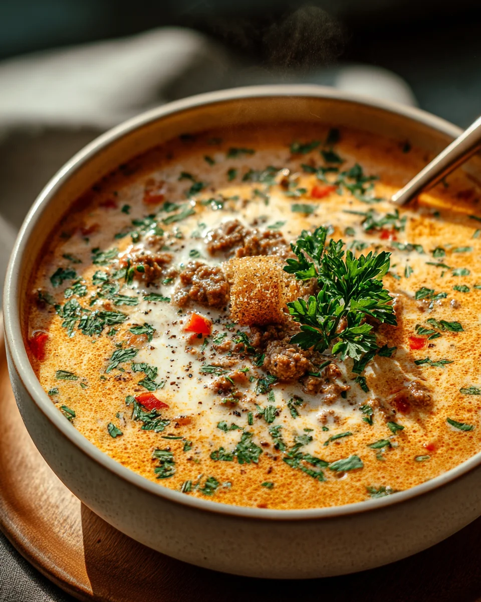 Friss Dich Dumm Suppe mit Hackfleisch - Herzhafter Genuss!