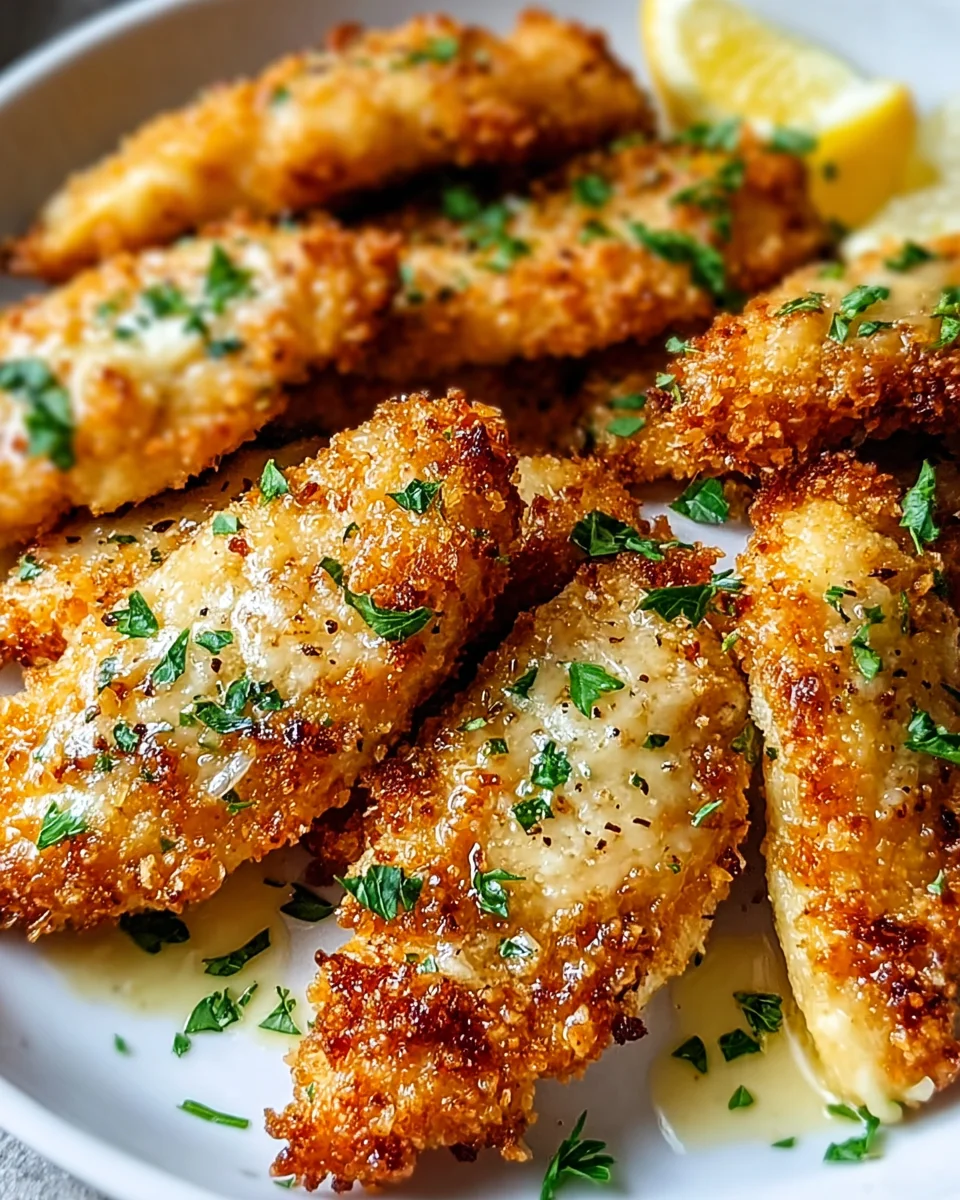 Unwiderstehliche Zitronen-Knoblauch-Parmesan-Hühnchenstrips Rezept