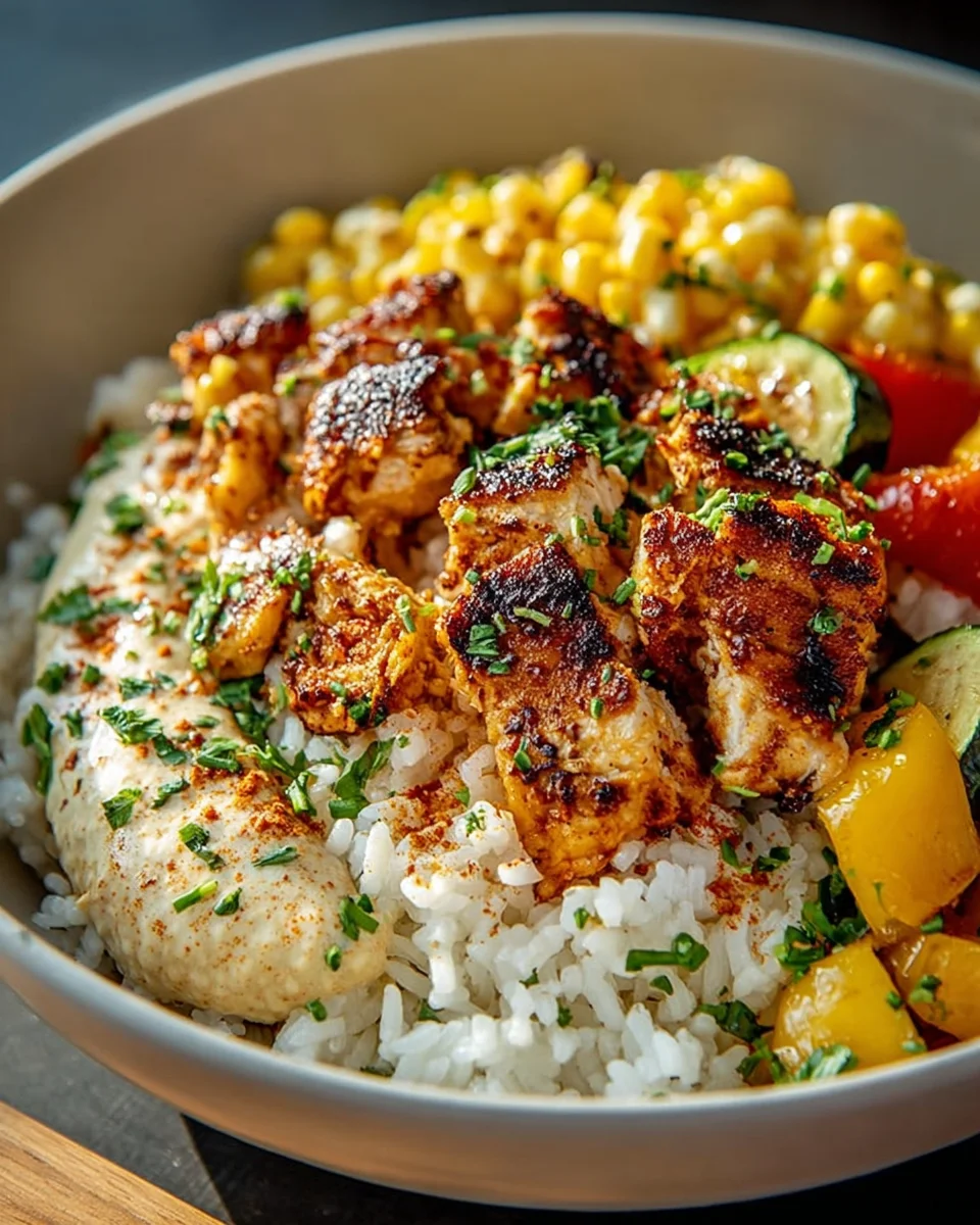Leckere Street Corn Hähnchen Reis Bowl – Ein Genuss!
