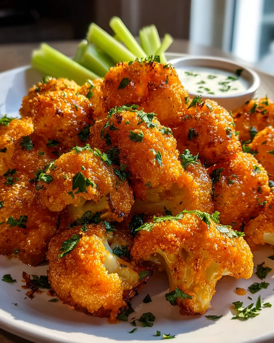 Crispy Buffalo Cauliflower Bites: Knusprige Blumenkohl-Häppchen