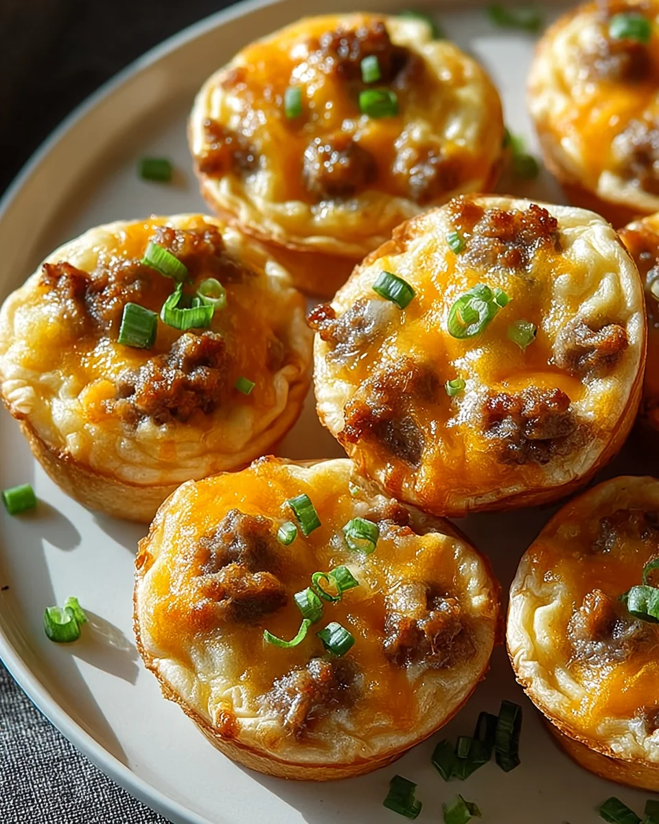 Schnelle Rinderwurst und Cheddar Frühstücksbissen Rezept
