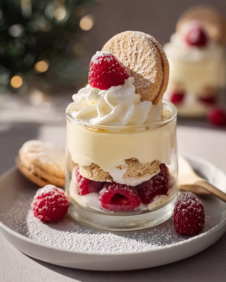 Vanillekipferl Dessert mit Himbeer-Nicht-Alkohol Beeren Genuss