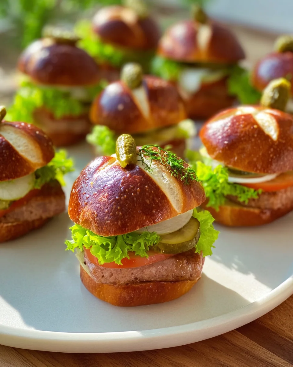 Mini Laugen Burger mit Leberkäse – Herzhaftes Genussrezept!