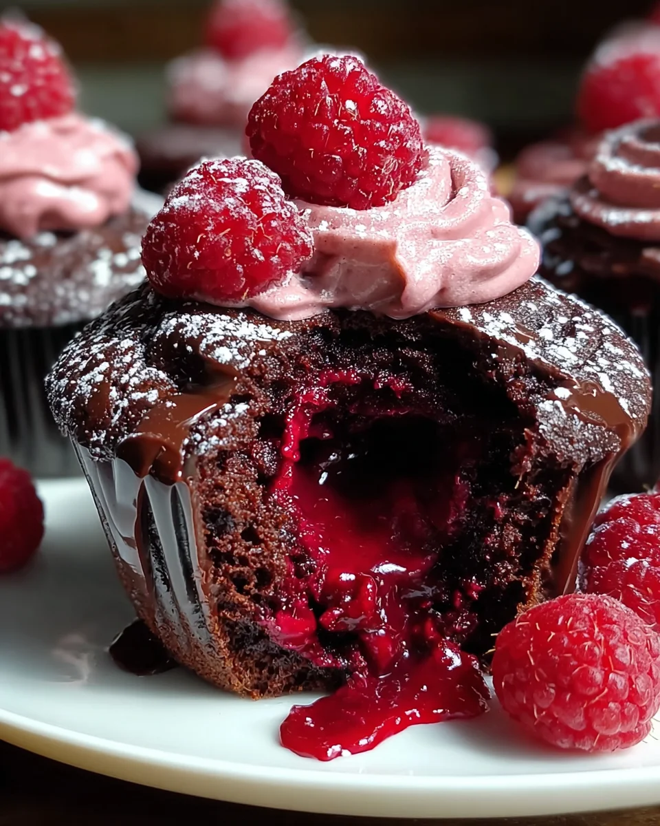 Saftige Himbeer-Schokoladen Lava Cupcakes – Ein Genuss!