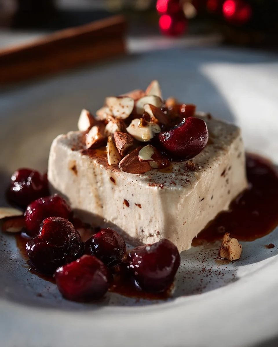 Cremiges Zimtparfait mit Mandeln & Kirschextrakten