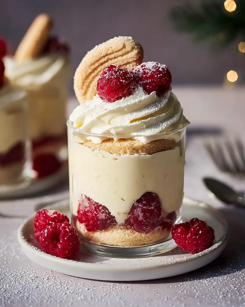Vanillekipferl Dessert mit Himbeer-Nicht-Alkohol Beeren Genuss