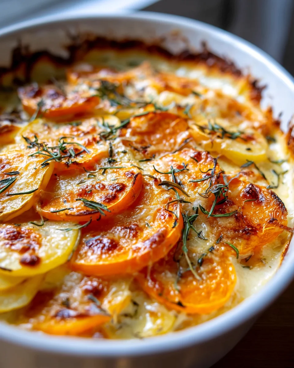 Cremiger Kürbis Kartoffel Auflauf – Herbstlicher Genuss für dich!