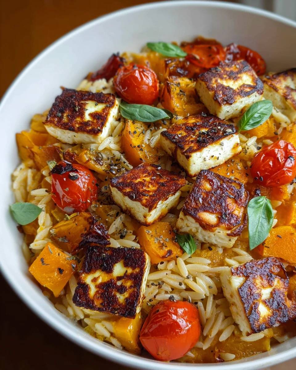 Herbstlicher Halloumi Orzo Auflauf – Herzhaft und lecker!