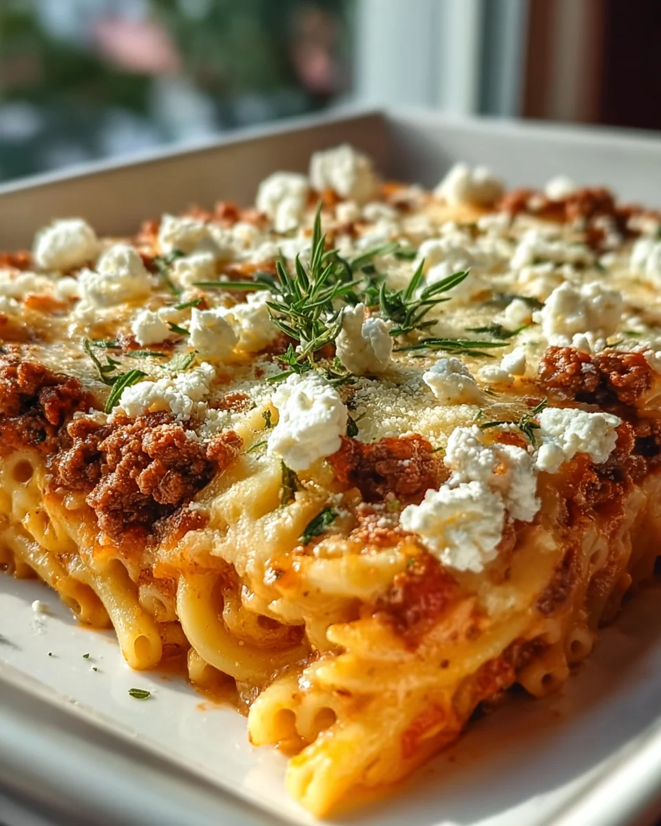 Griechischer Nudel Auflauf mit Feta und Hackfleisch – lecker!