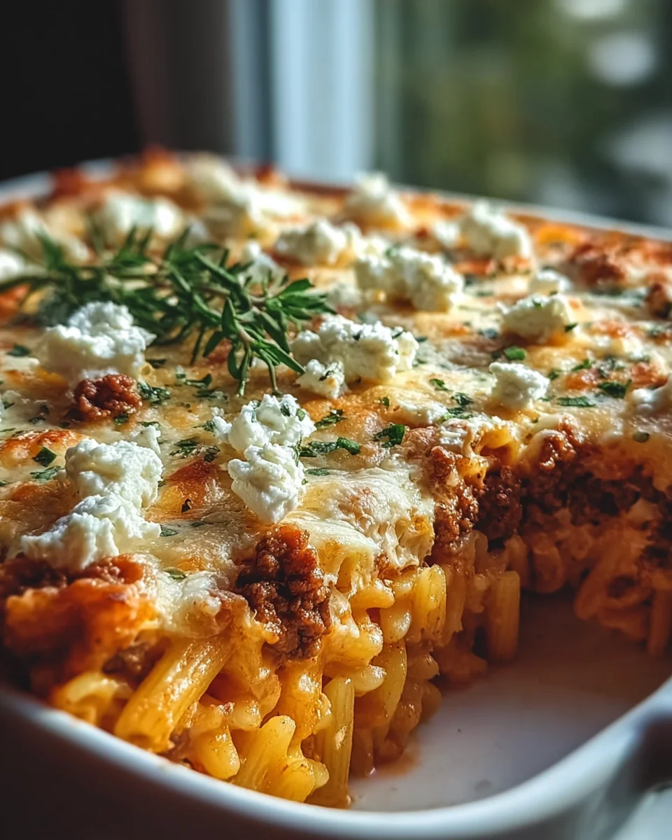 Griechischer Nudel Auflauf mit Feta und Hackfleisch – lecker!