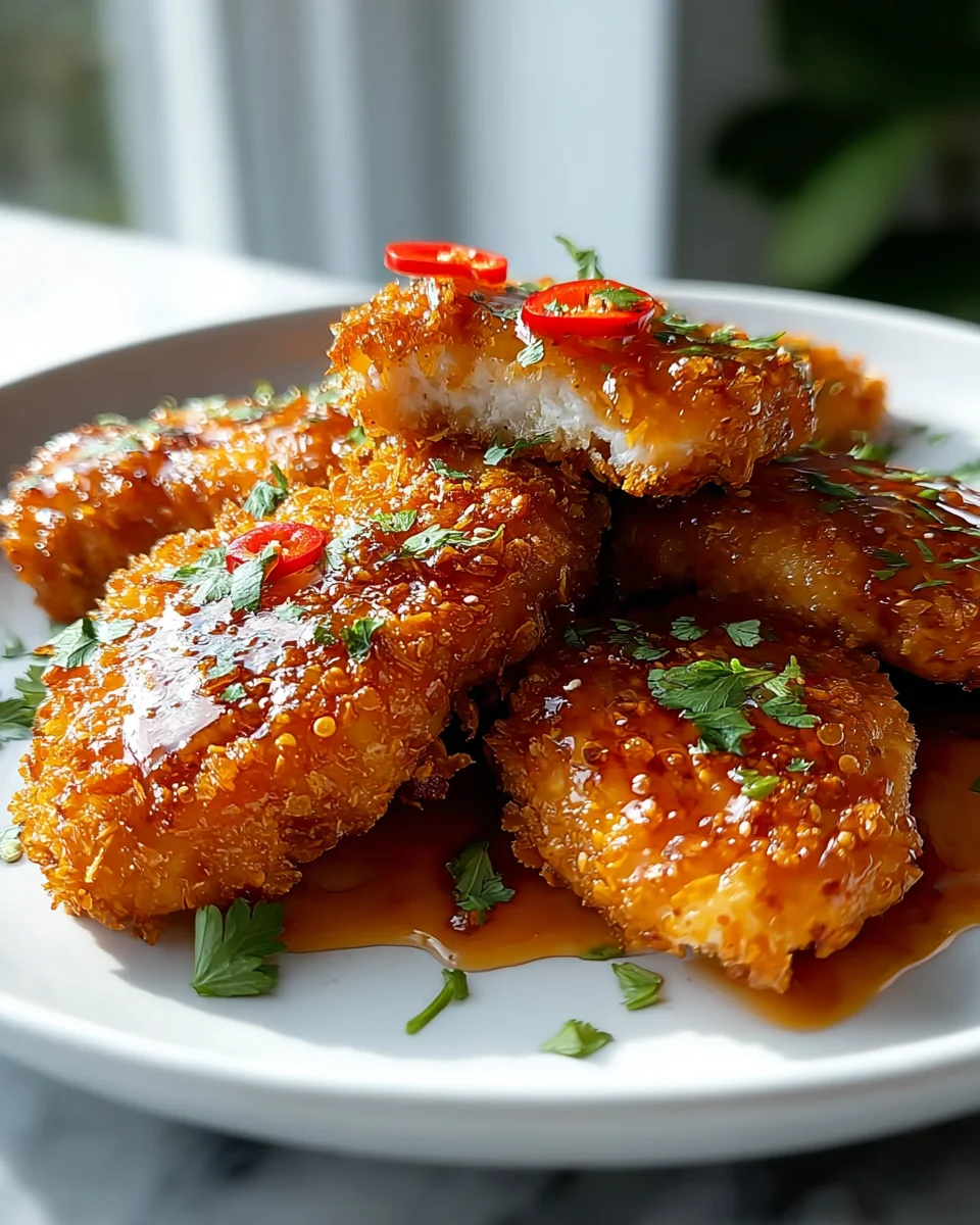 Krosse gebackene Hot Honey Chicken – Süß und würzig genießen!