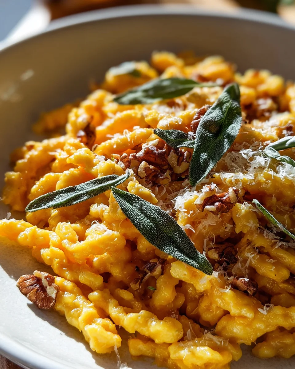 Kürbis Spätzle mit Walnuss und Salbei – Herbstliches Rezept