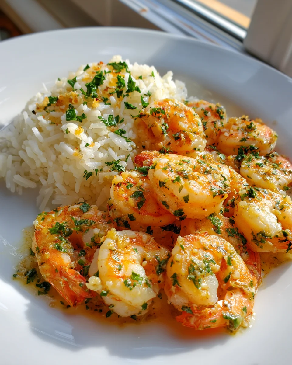 Air Fryer Knoblauch Zitrone Shrimp mit Reis – Schnell & Lecker