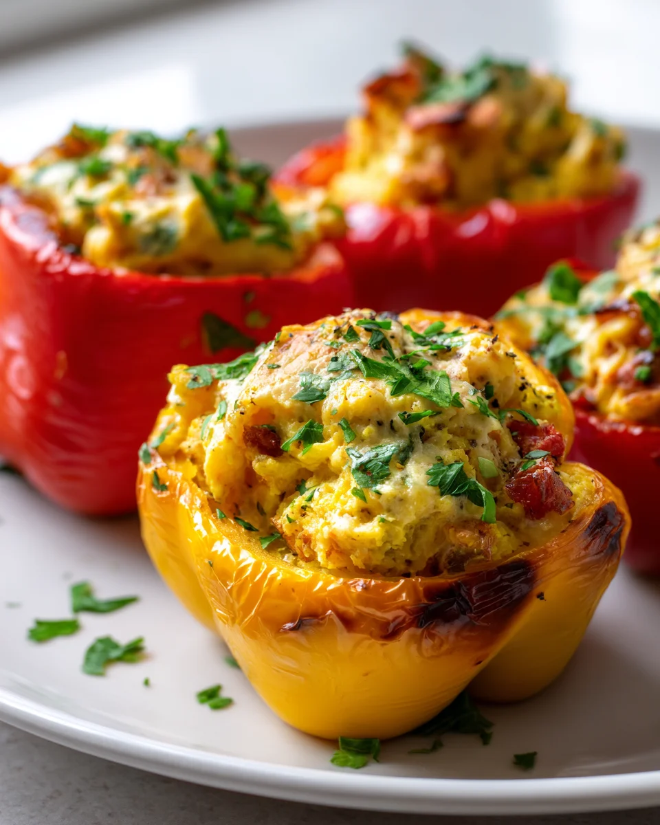 Saftige Kartoffel-Rinderwurst gefüllte Paprika – ein Genuss!