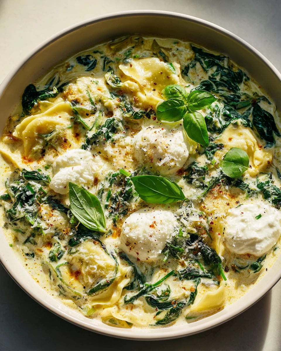 Cremige Lasagne Suppe mit Ricotta & Spinat - Einfach Lecker!