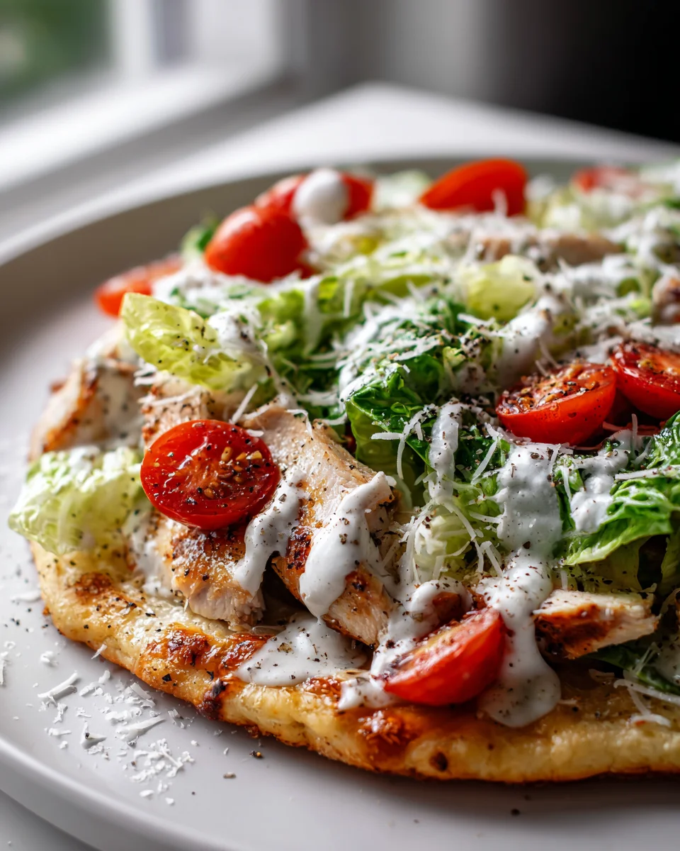 Leckere Hähnchen Caesar Fladenpizza – Schnell & Einfach!
