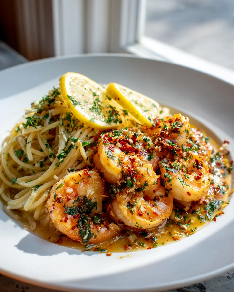 Scharfe Griechische Garnelen-Scampi mit Chili und Kräutern