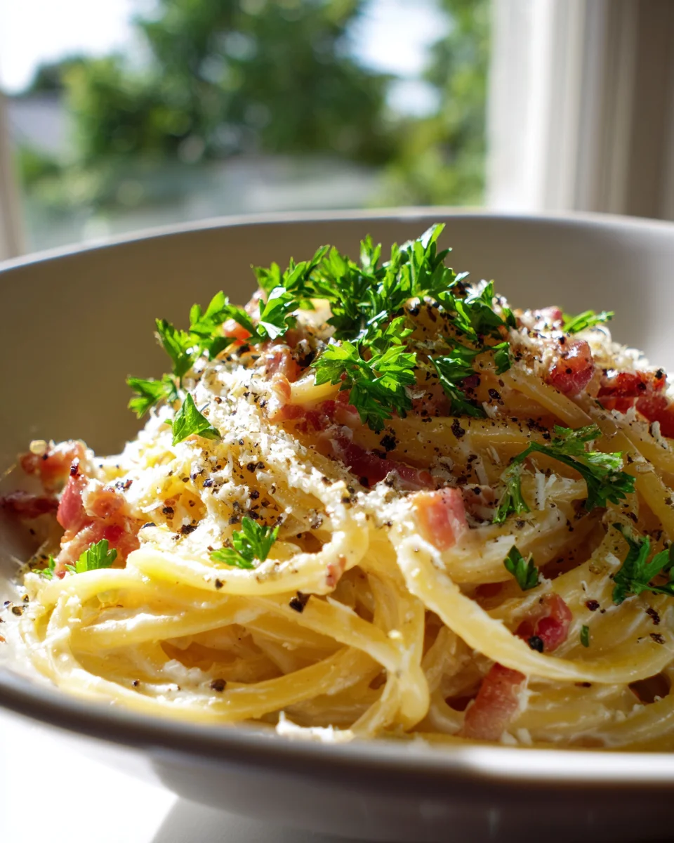 Blitz-Rezept: One Pot Pasta Carbonara mit Rinderbacon