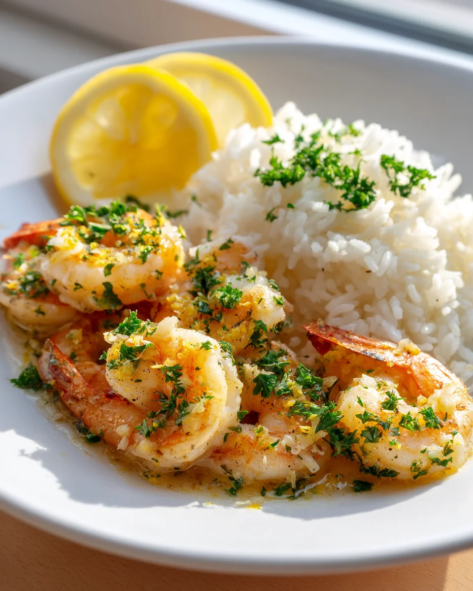 Air Fryer Knoblauch Zitrone Shrimp mit Reis – Schnell & Lecker