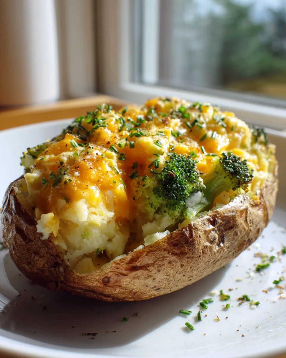 Herzhafte Brokkoli-Cheddar Ofenkartoffeln: Zweimal gebacken!