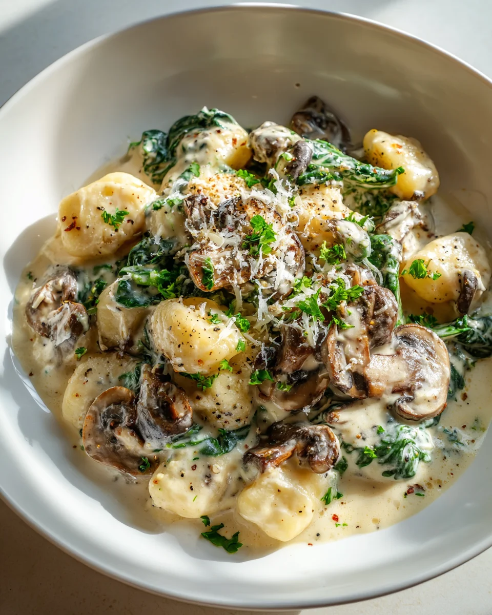 Cremiger Pilz-Spinat Gnocchi Auflauf – Dein neues Lieblingsrezept!