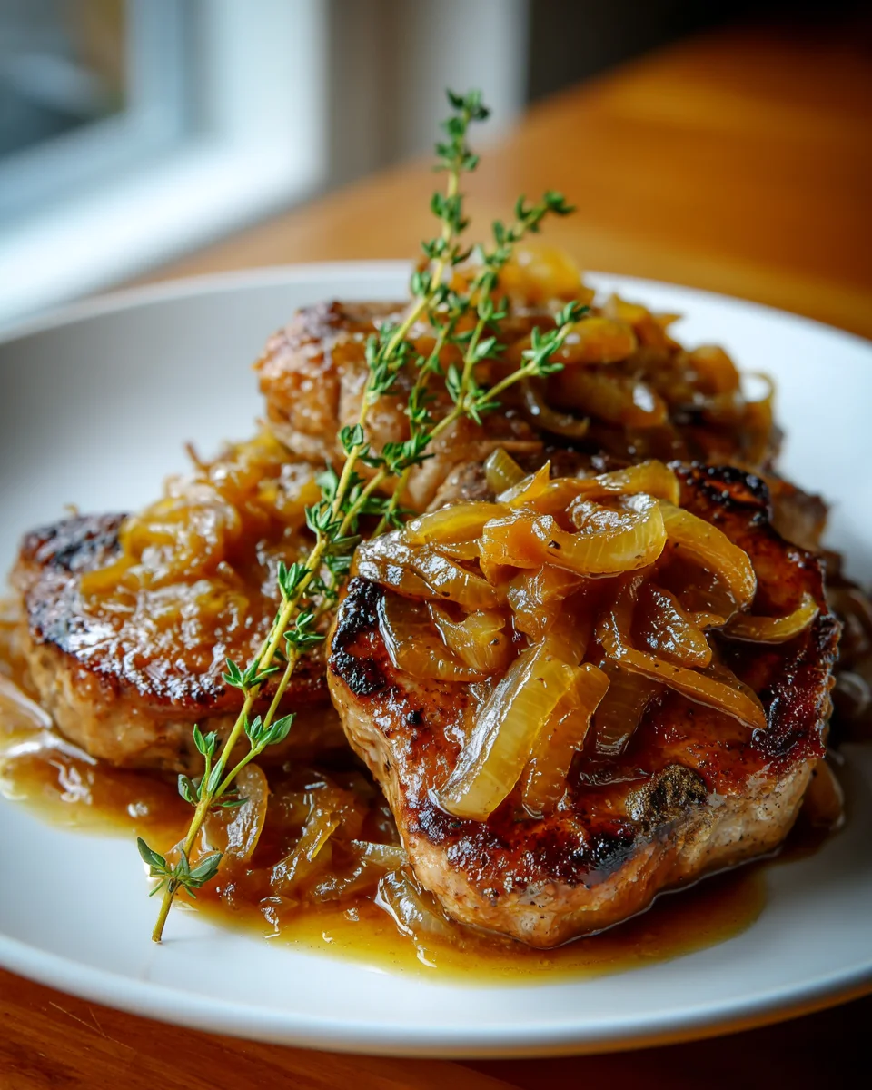Franz. Zwiebel-Rinderkoteletts: Deftig mit Karamell-Gravy