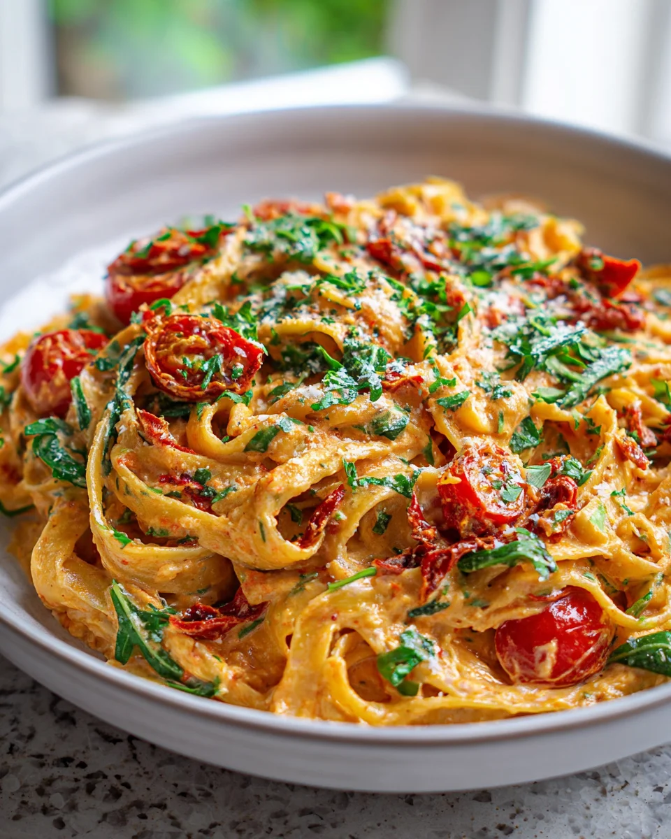 Vegane Cremige Sonnengetrocknete Tomaten Pasta – Blitzrezept