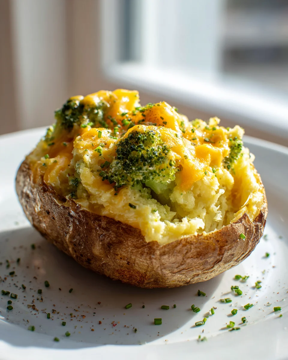 Herzhafte Brokkoli-Cheddar Ofenkartoffeln: Zweimal gebacken!
