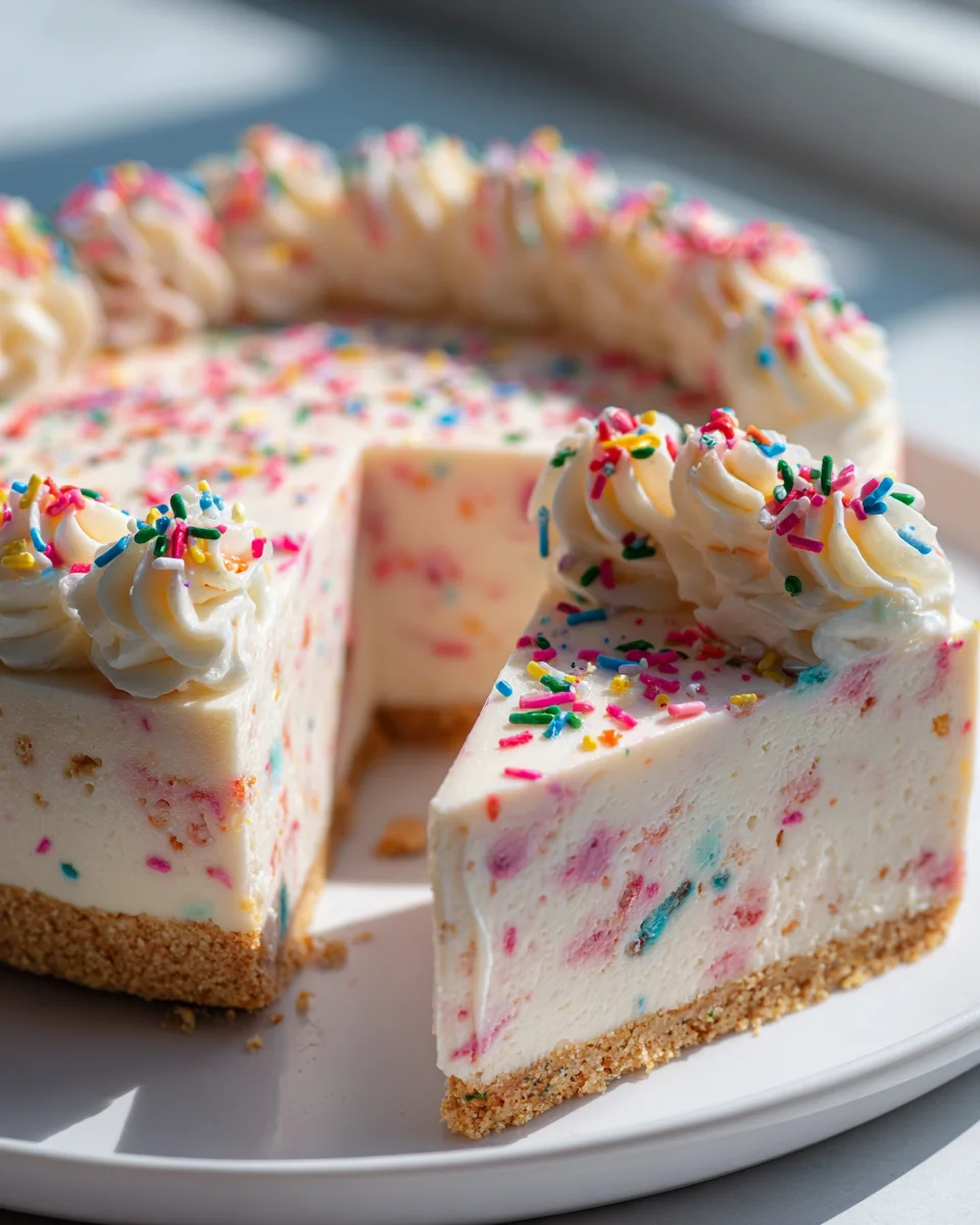 Kühlschrank Funfetti Geburtstag Käsekuchen – Ohne Backen