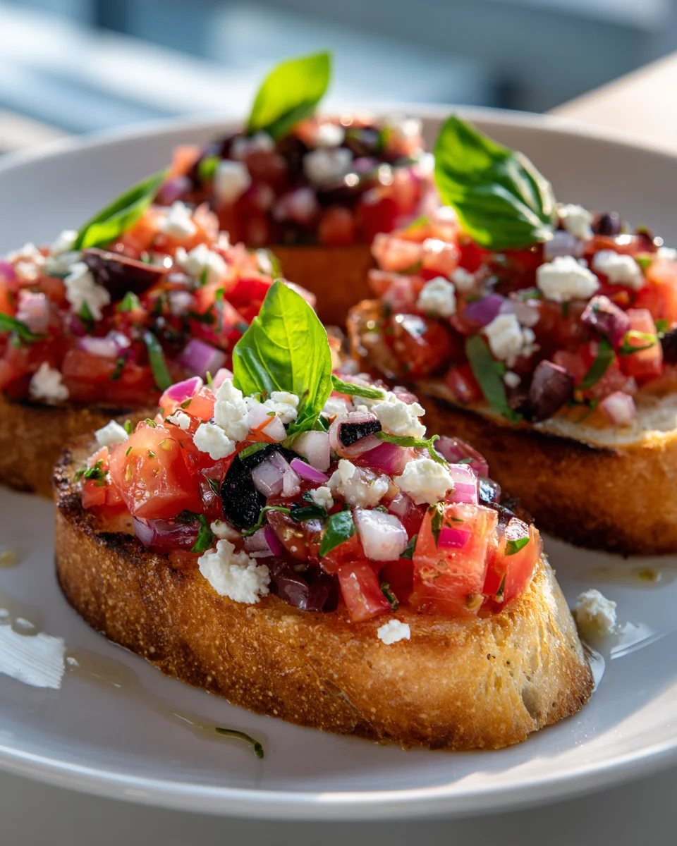 Mediterrane Bruschetta mit Feta & Oliven – Einfach Lecker