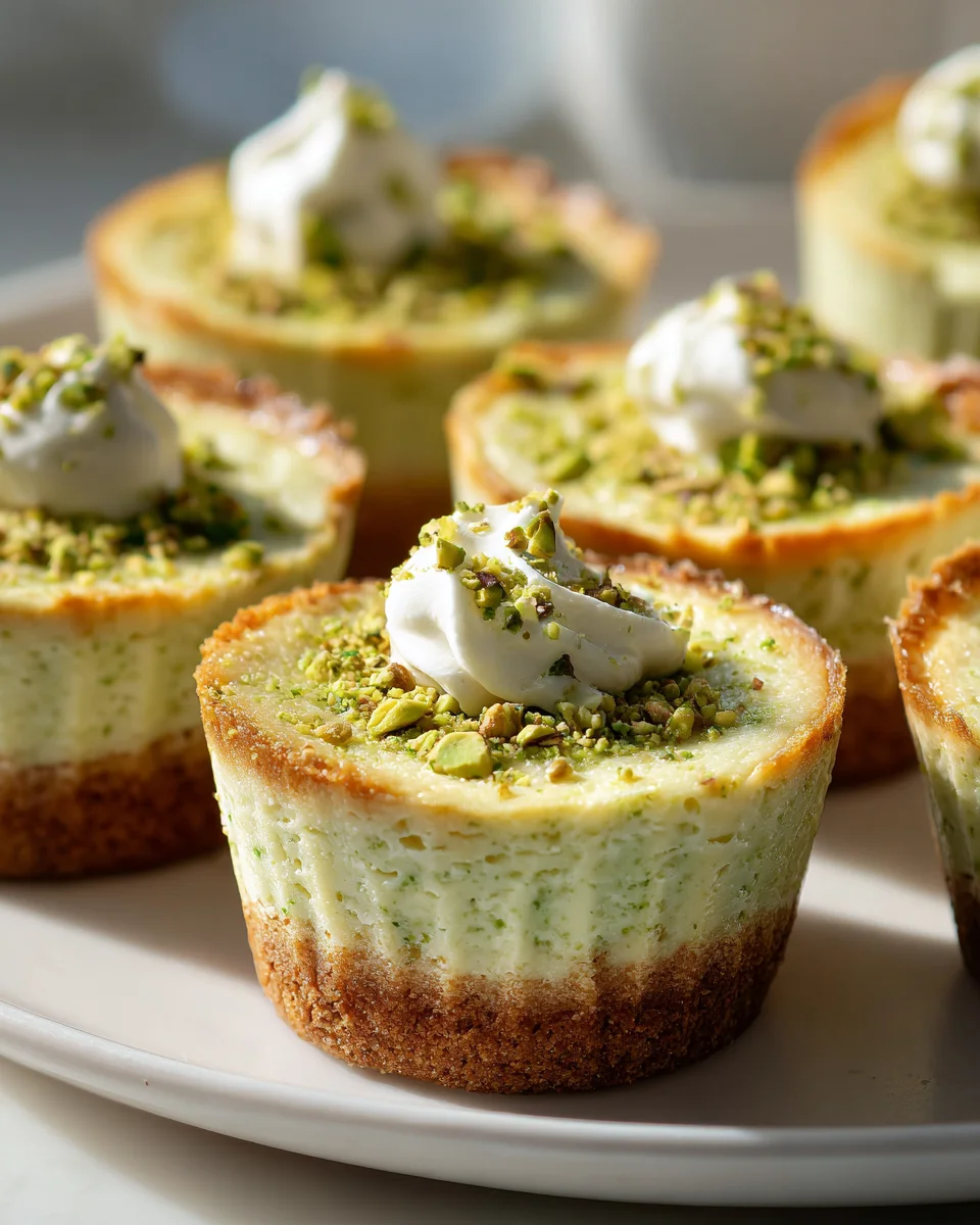 Unwiderstehliche Mini Pistazien-Cheesecakes im Muffinblech