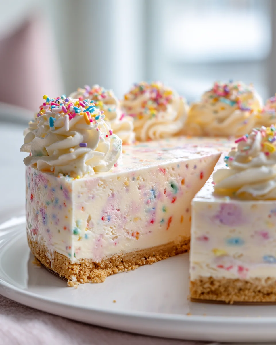 Kühlschrank Funfetti Geburtstag Käsekuchen – Ohne Backen