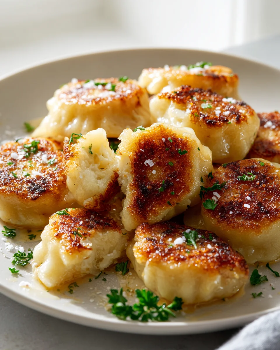 Knusprige Pfannen-Kartoffelknödel mit Knoblauchbutter