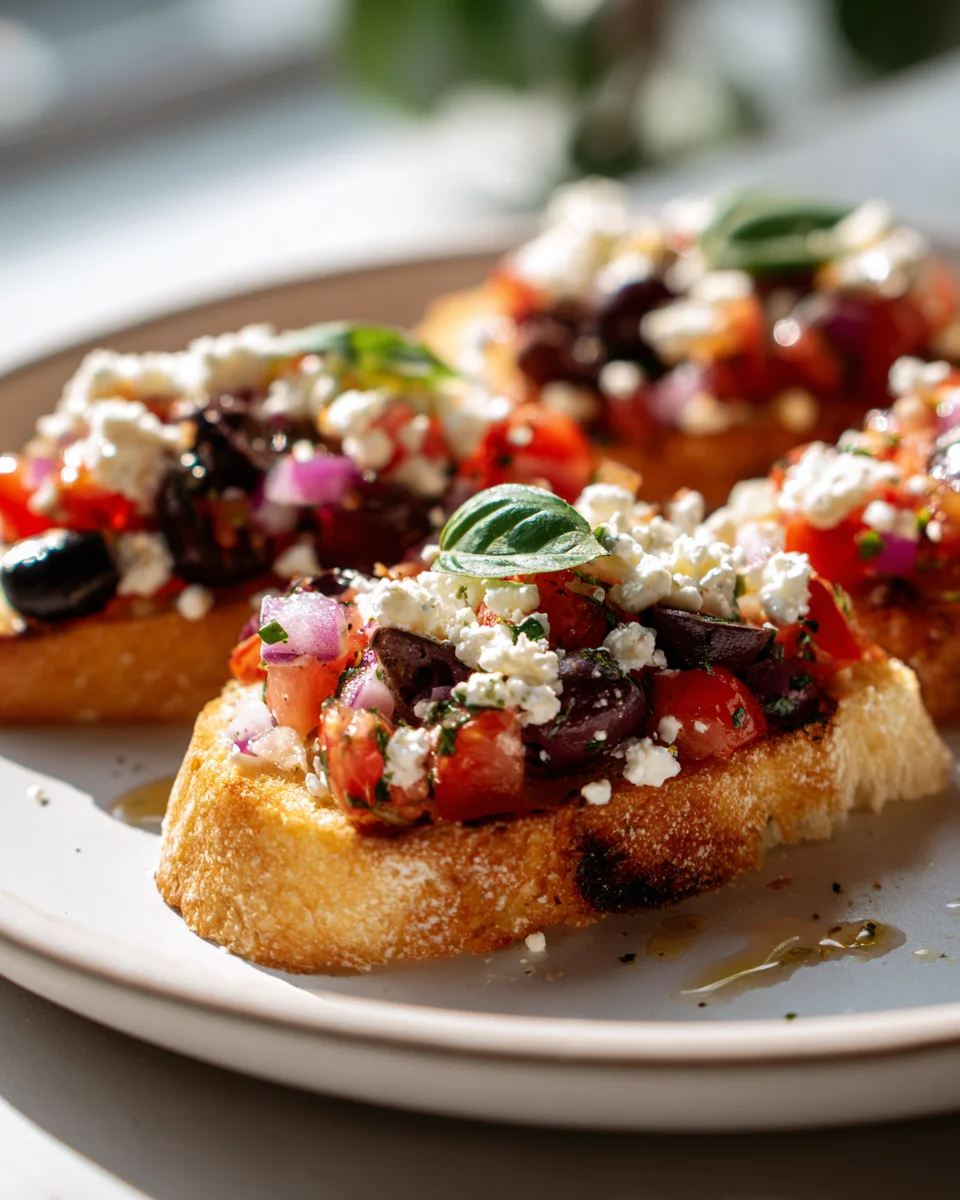 Mediterrane Bruschetta mit Feta & Oliven – Einfach Lecker
