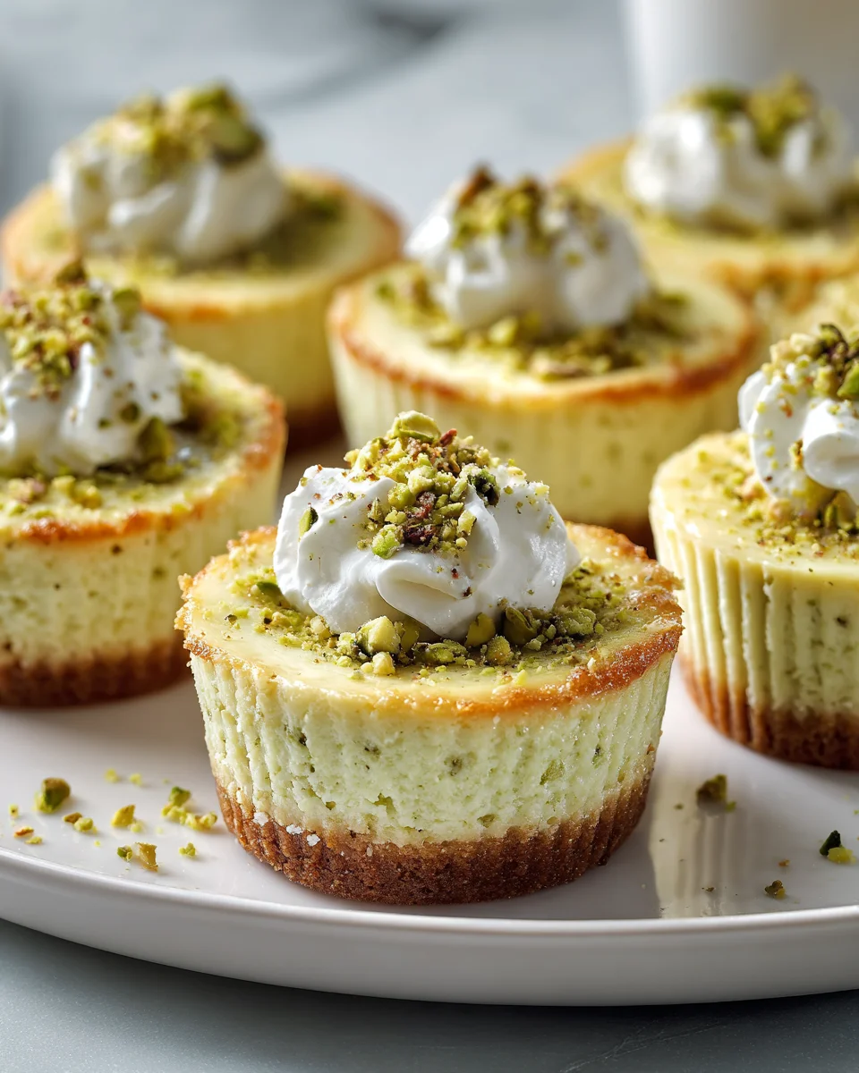 Unwiderstehliche Mini Pistazien-Cheesecakes im Muffinblech