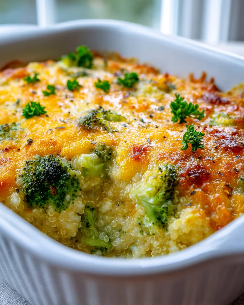 Gebackener Quinoa Auflauf mit Brokkoli & Käse Genuss