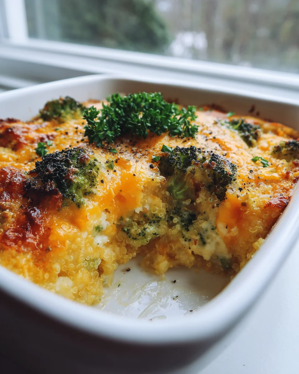 Gebackener Quinoa Auflauf mit Brokkoli & Käse Genuss