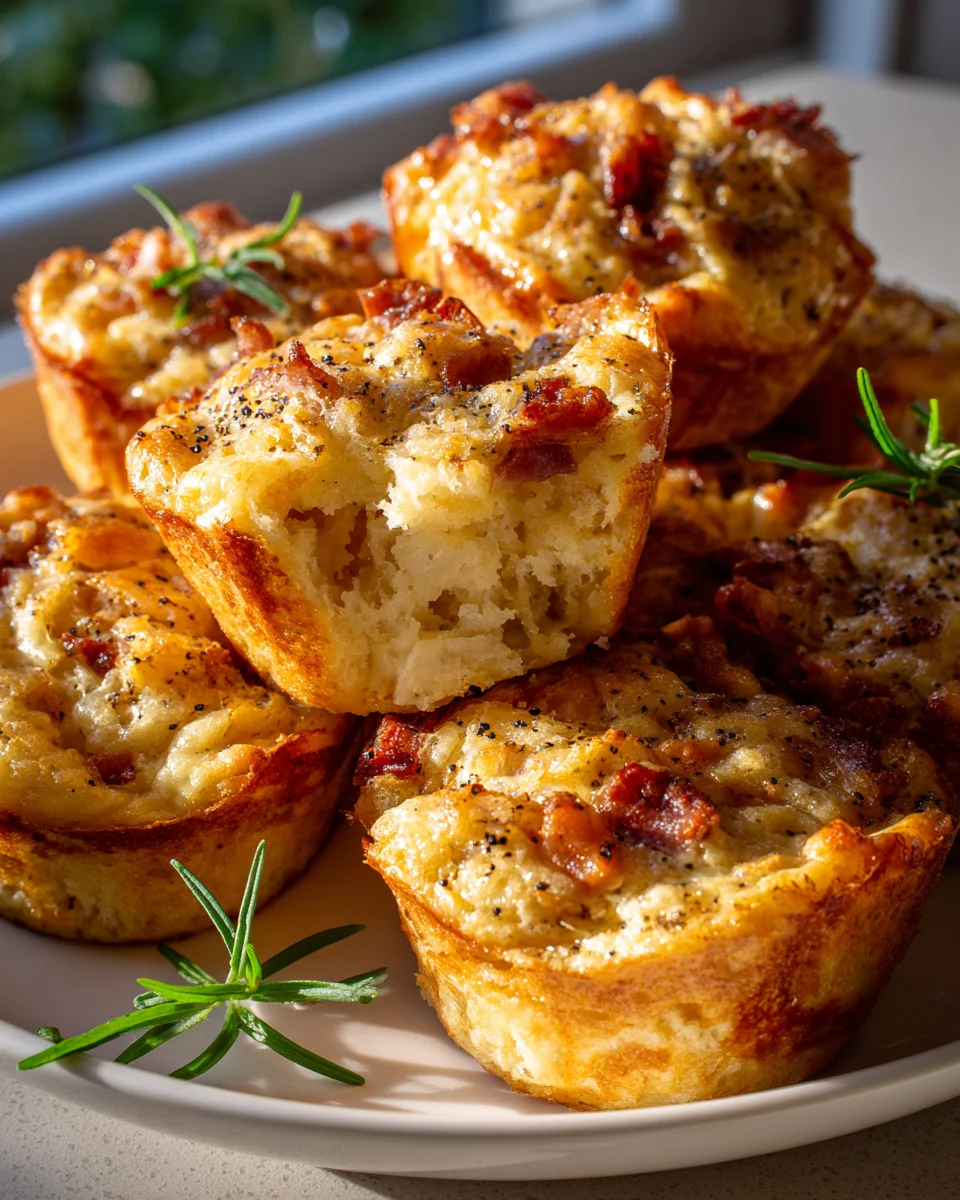 Herzhafte Zwiebelkuchenmuffins: Klein, fein & unwiderstehlich