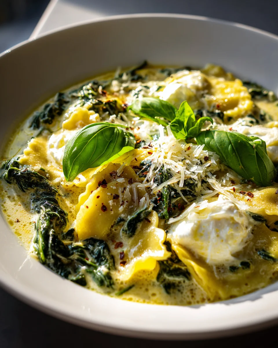 Cremige Lasagne Suppe mit Ricotta & Spinat - Einfach Lecker!