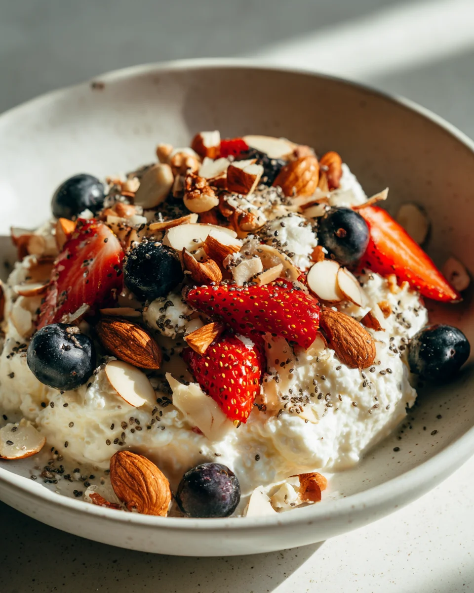 Deine Gesunde Cottage Cheese Frühstücks Bowl mit Nüssen & Samen