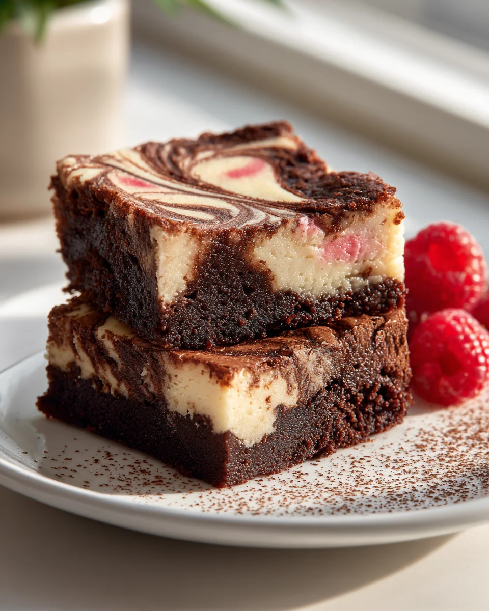Verführe mit non-alkoholischen Valentinstag Cheesecake Brownies